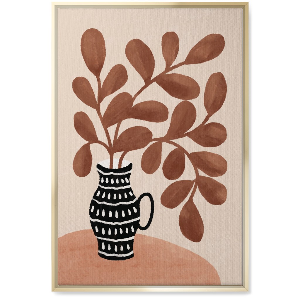 the Vase I - Neutral Wall Art, Gold, Single piece, Canvas, 20x30, Brown