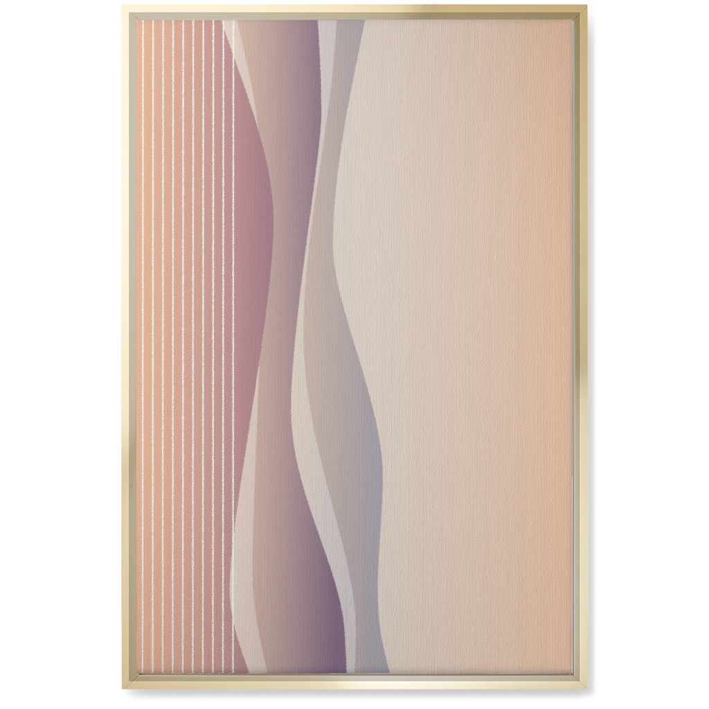 Curves Abstract - Neutral Wall Art, Gold, Single piece, Canvas, 20x30, Pink