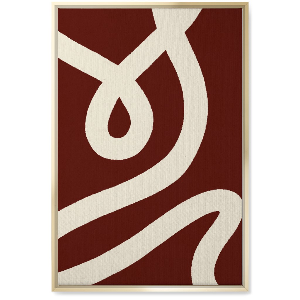 Tangled Brush Strokes V Wall Art, Gold, Single piece, Canvas, 20x30, Red, Cocoa