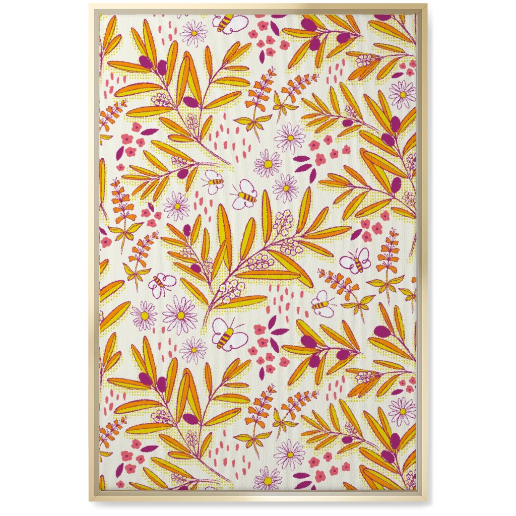 Olive and Honey Optimist - Yellow and Purple Wall Art, Gold, Single piece, Canvas, 20x30, Yellow, Classic Yellow