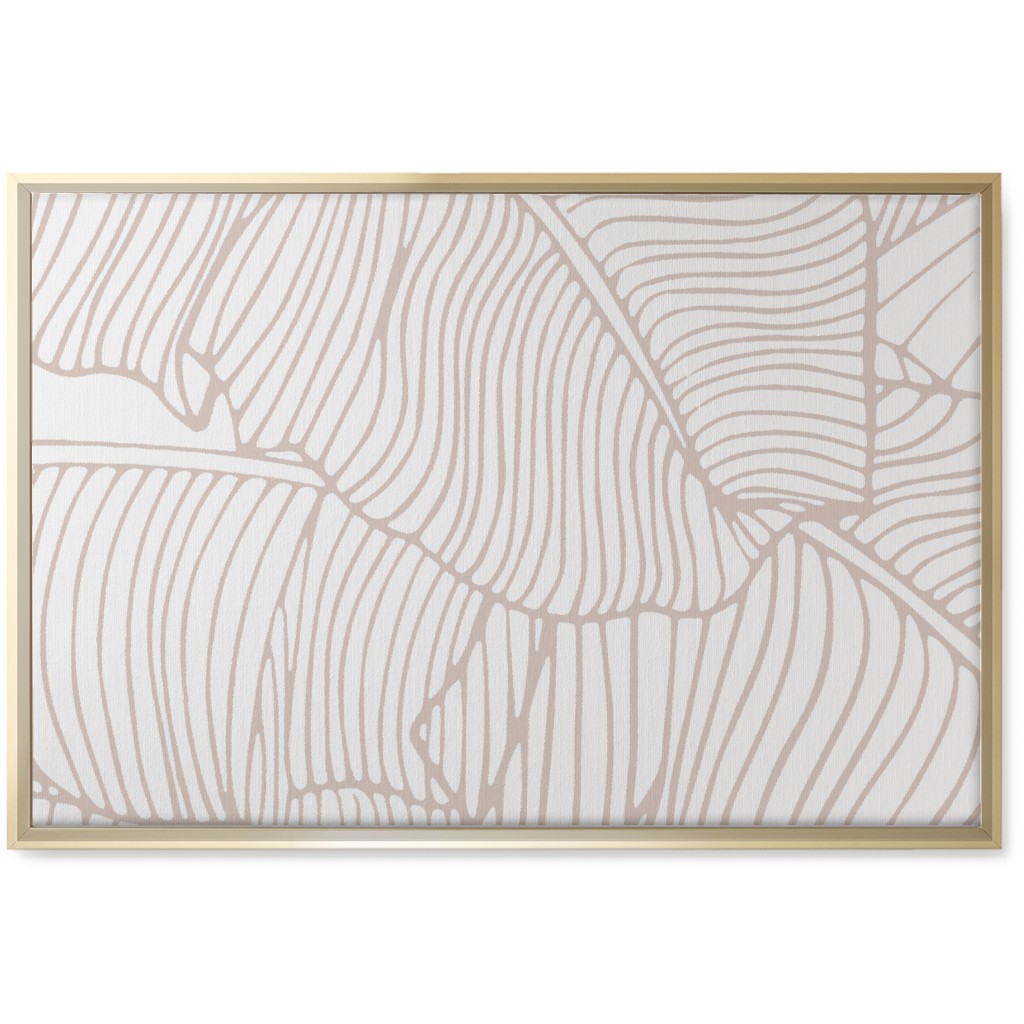 Banana Leaf - Blush Wall Art, Gold, Single piece, Canvas, 20x30, Beige, Pearl