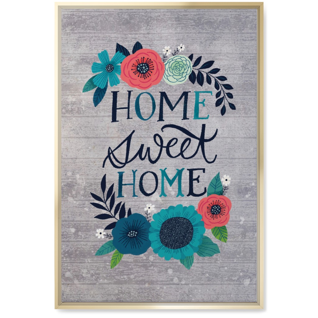 Home Sweet Home - Gray Wall Art, Gold, Single piece, Canvas, 20x30, Gray, Gray