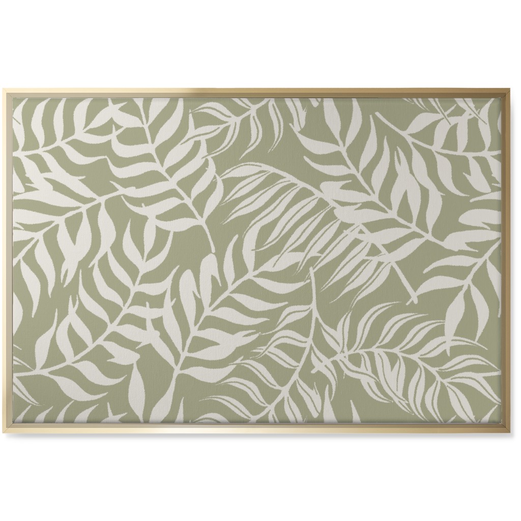 Moving Palms Wall Art, Gold, Single piece, Canvas, 24x36, Green