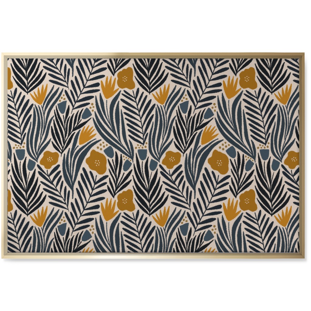 Nadia - Gold & Black Wall Art, Gold, Single piece, Canvas, 24x36, Multicolor