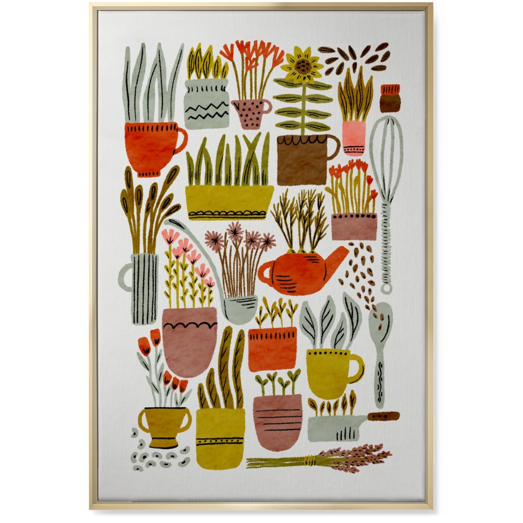 Kitchen Garden - Multi Wall Art, Gold, Single piece, Canvas, 24x36, Multicolor