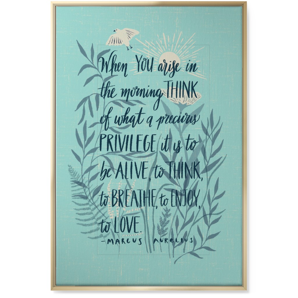 Precious Morning Wall Art, Gold, Single piece, Canvas, 24x36, Blue, Oasis