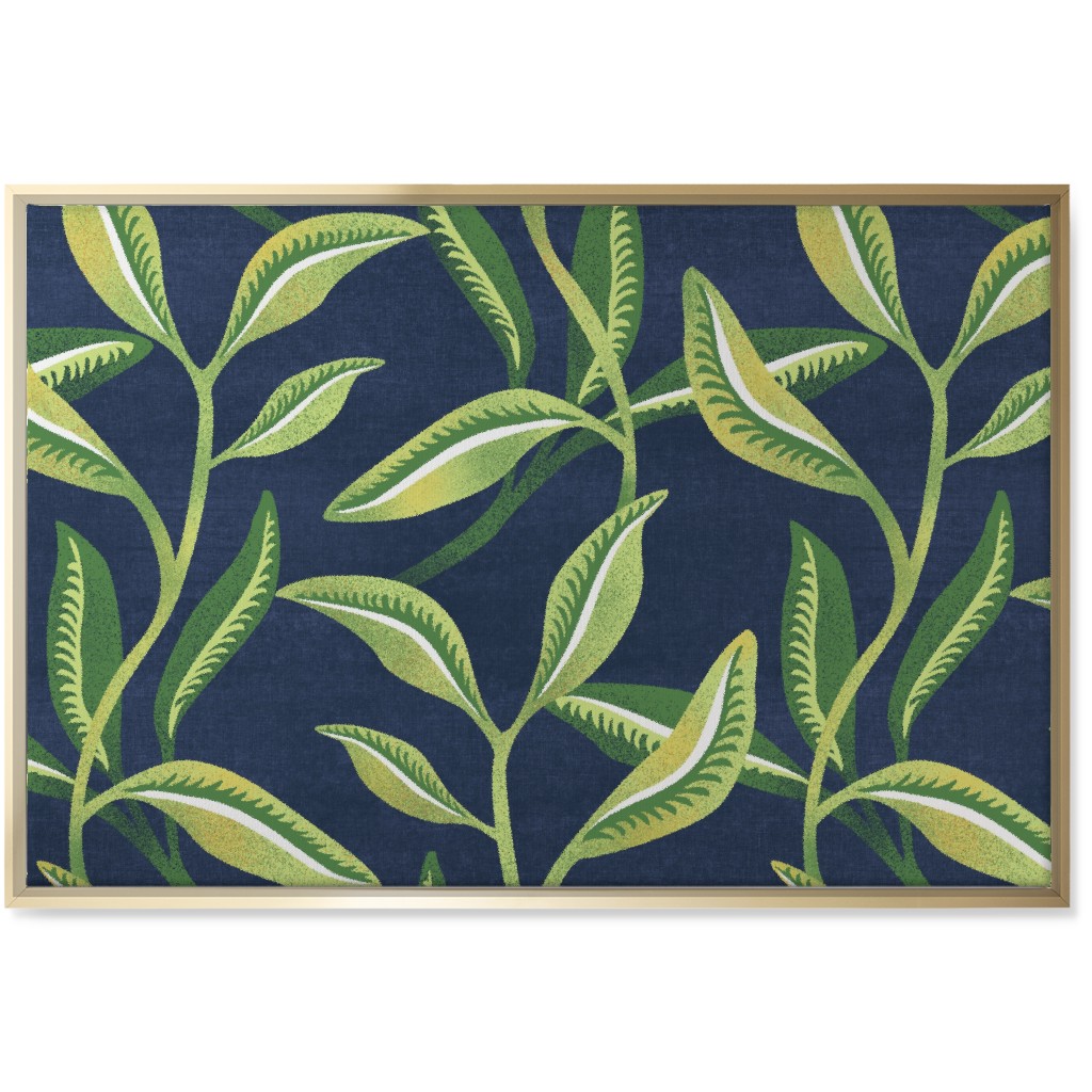 Leafy Vines - Green Wall Art, Gold, Single piece, Canvas, 24x36, Green