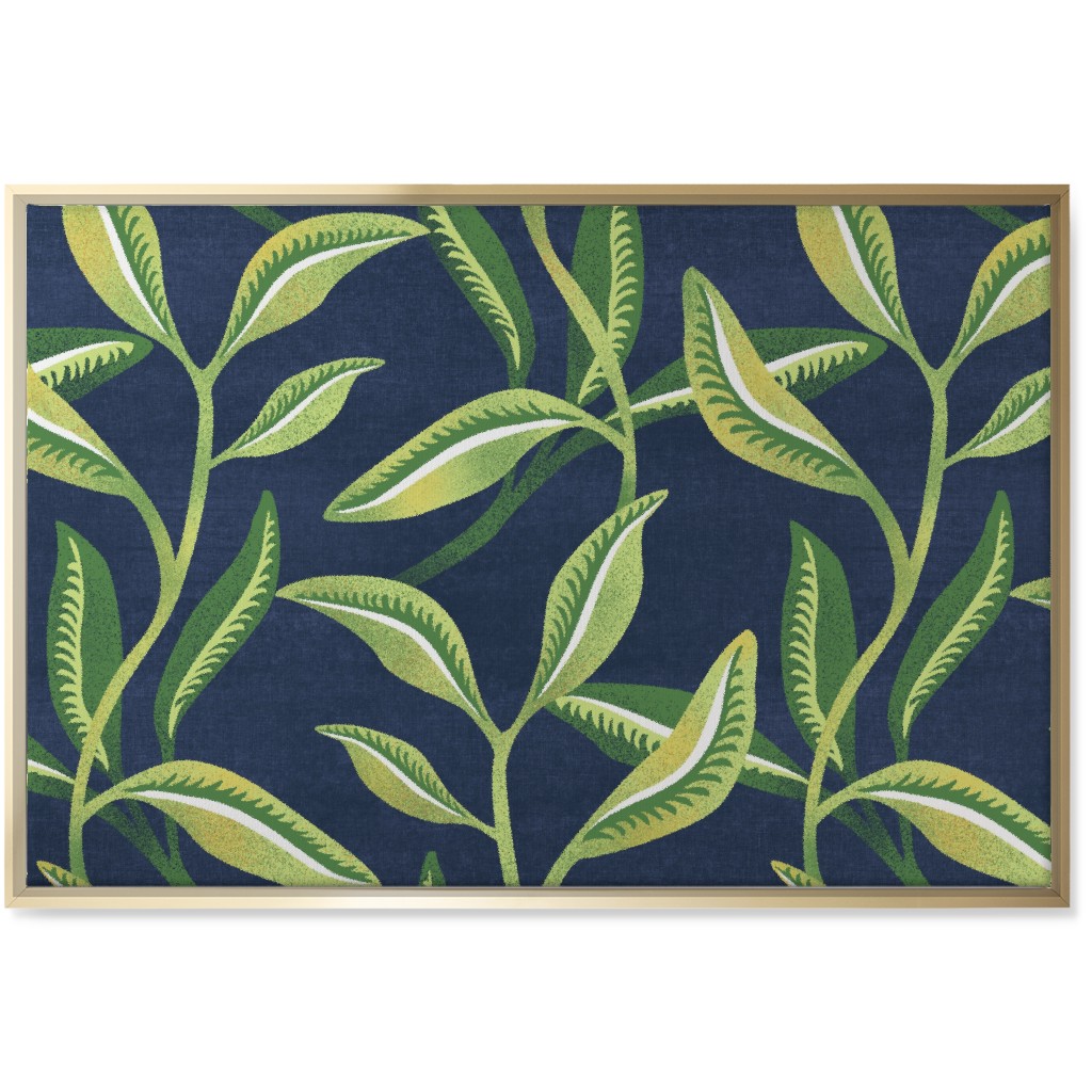 Leafy Vines - Green Wall Art, Gold, Single piece, Canvas, 24x36, Green, Classic Green