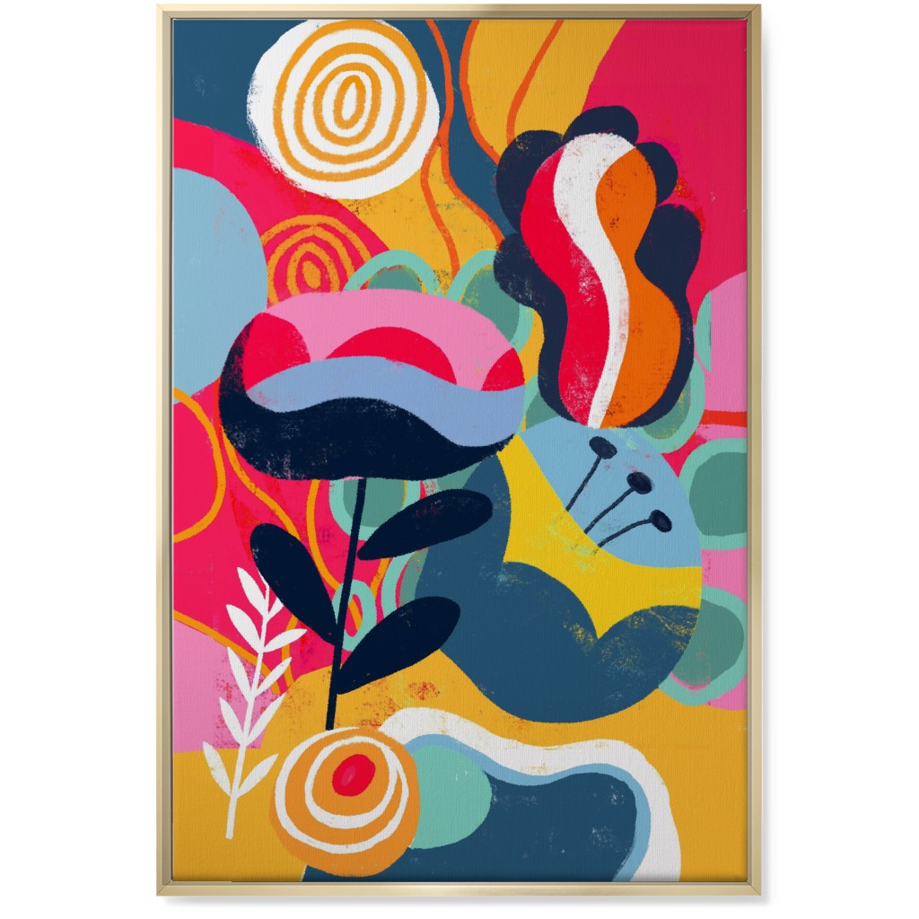 Think Big in Colors - Vibrant Wall Art, Gold, Single piece, Canvas, 24x36, Multicolor