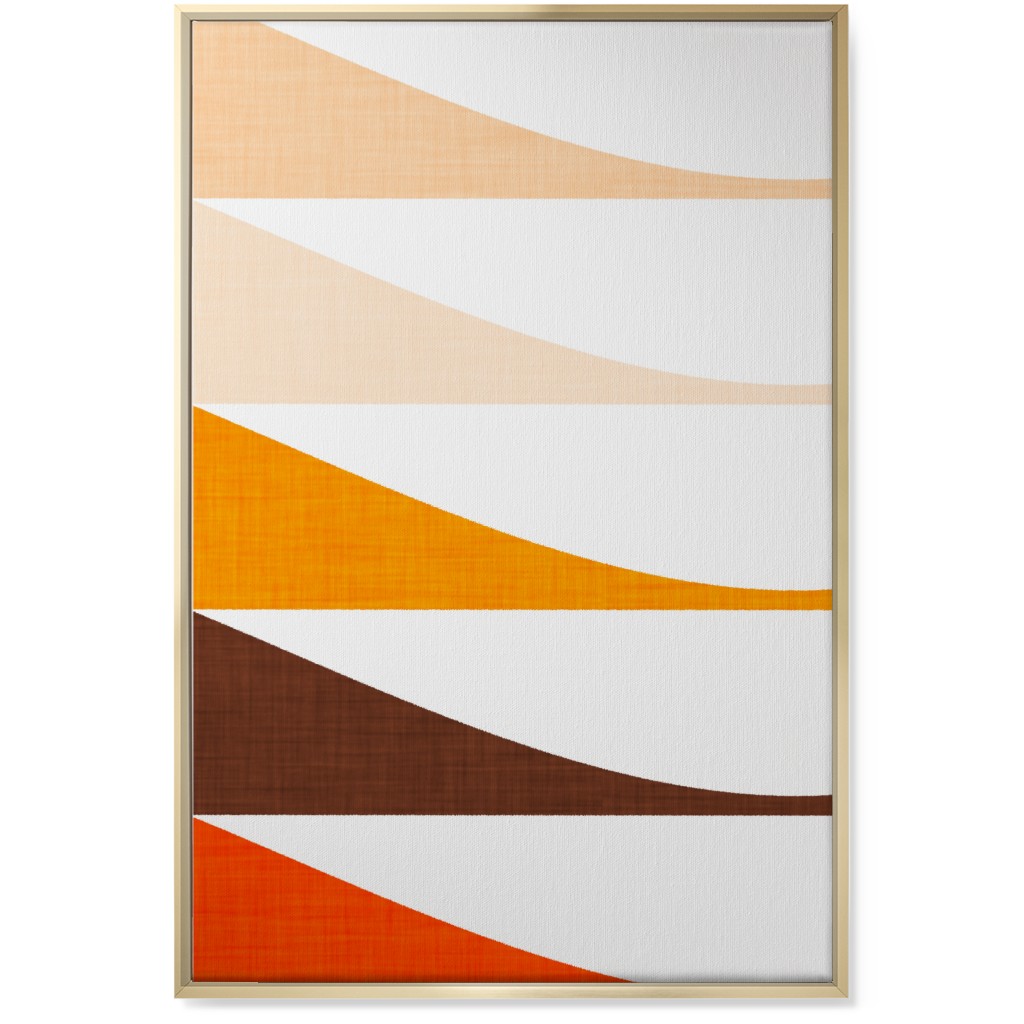 Retro Waves - Warm Wall Art, Gold, Single piece, Canvas, 24x36, Multicolor