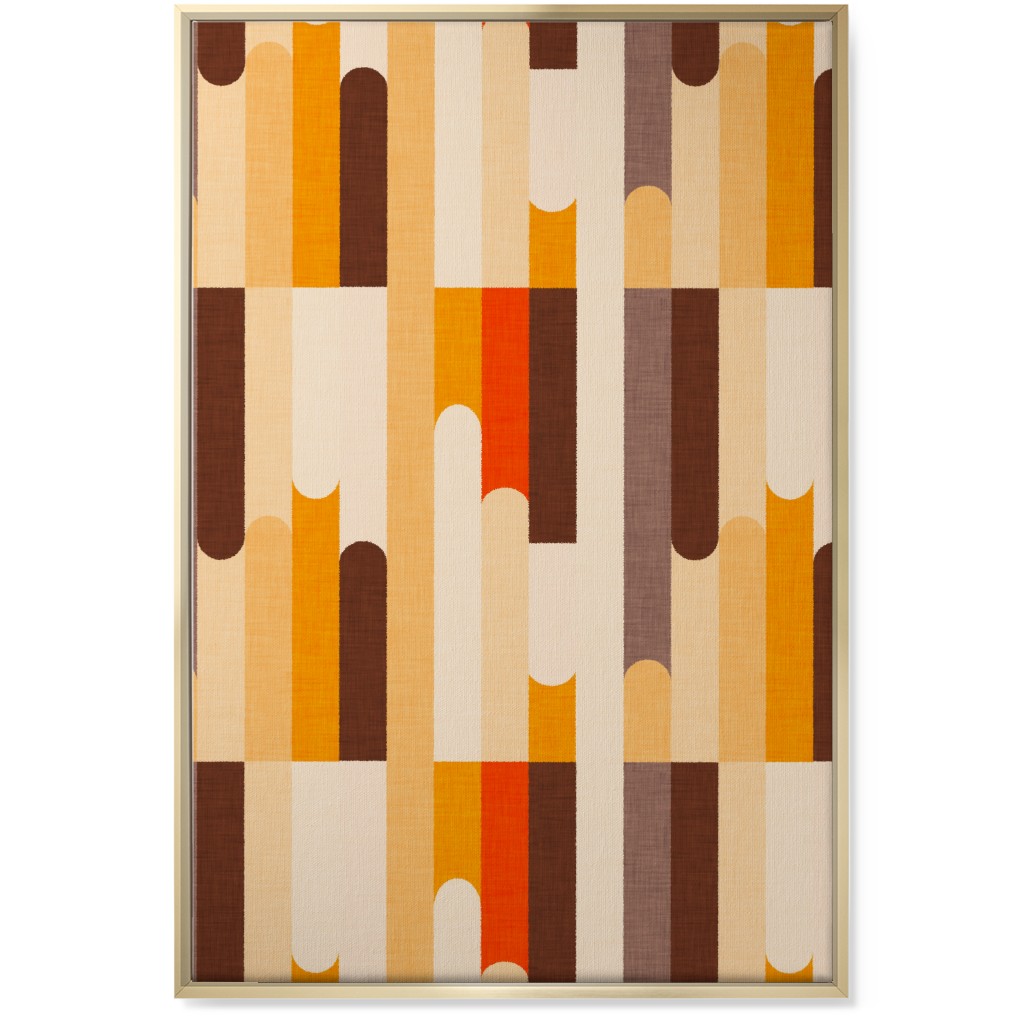 Retro Colors Blocks - Warm Wall Art, Gold, Single piece, Canvas, 24x36, Multicolor