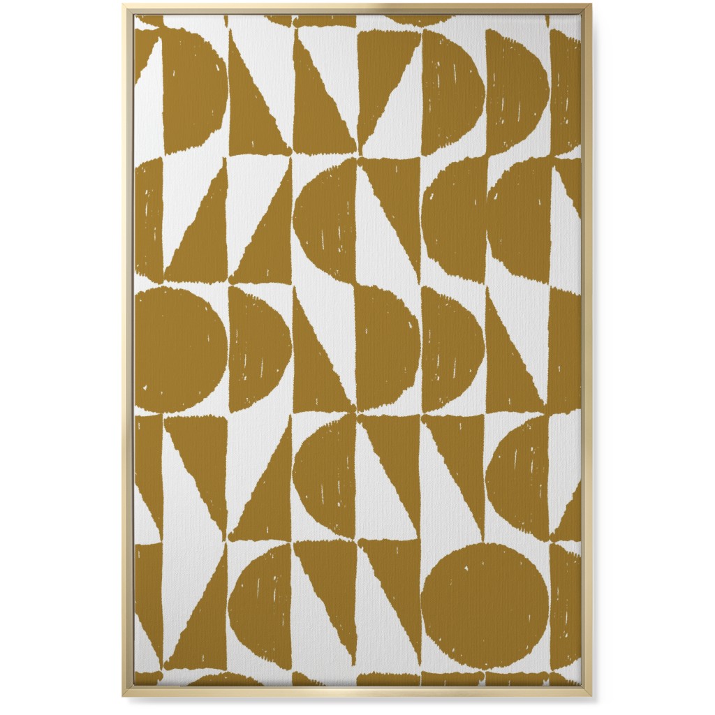 Mod Shapes Wall Art, Gold, Single piece, Canvas, 24x36, Yellow, Golden