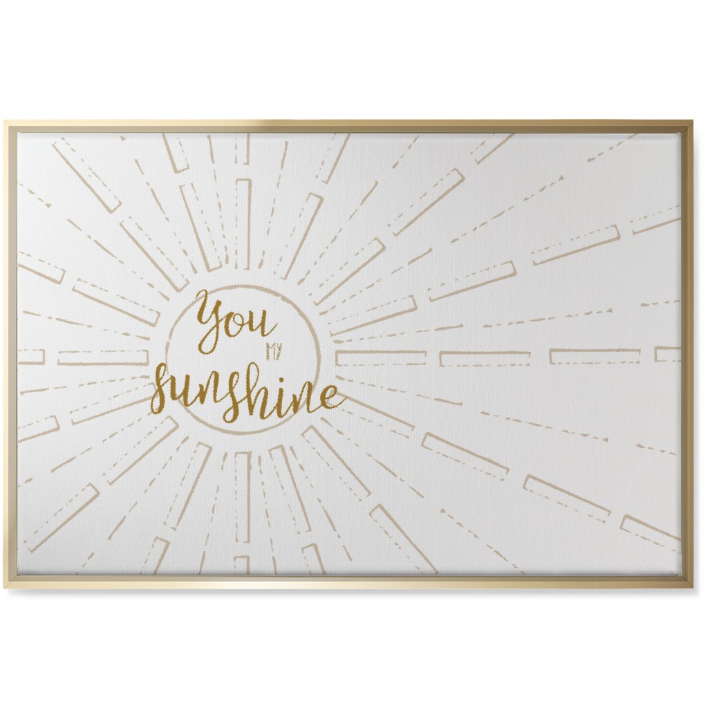 You Are My Sunshine - White and Golden Wall Art, Gold, Single piece, Canvas, 24x36, Yellow, Classic Yellow
