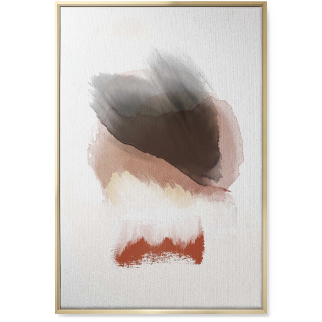 Abstract Sunset - Neutral Wall Art, Gold, Single piece, Canvas, 24x36, Pink