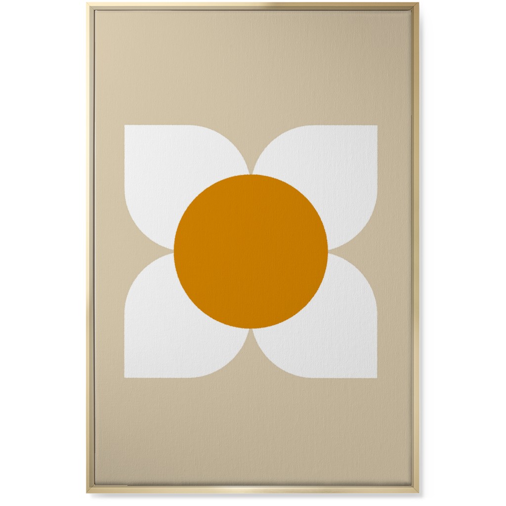 Bold Flower - Beige Wall Art, Gold, Single piece, Canvas, 24x36, Beige