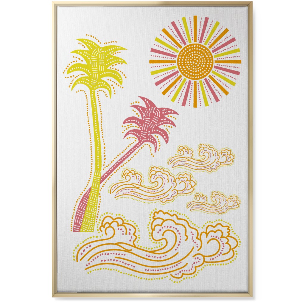 Optimistic Sunny Tropical Summer Art Wall Art, Gold, Single piece, Canvas, 24x36, Multicolor