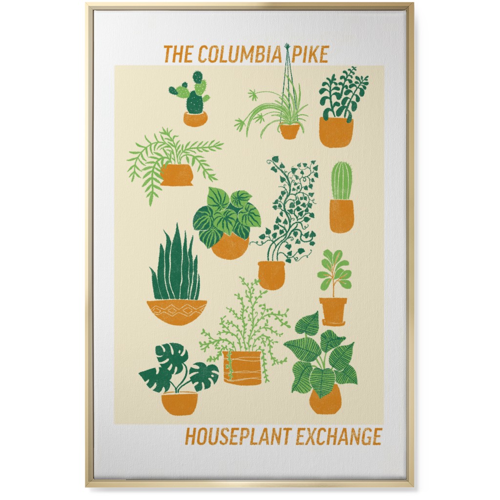 Houseplant Exchange - Green and Cream Wall Art, Gold, Single piece, Canvas, 24x36, Green