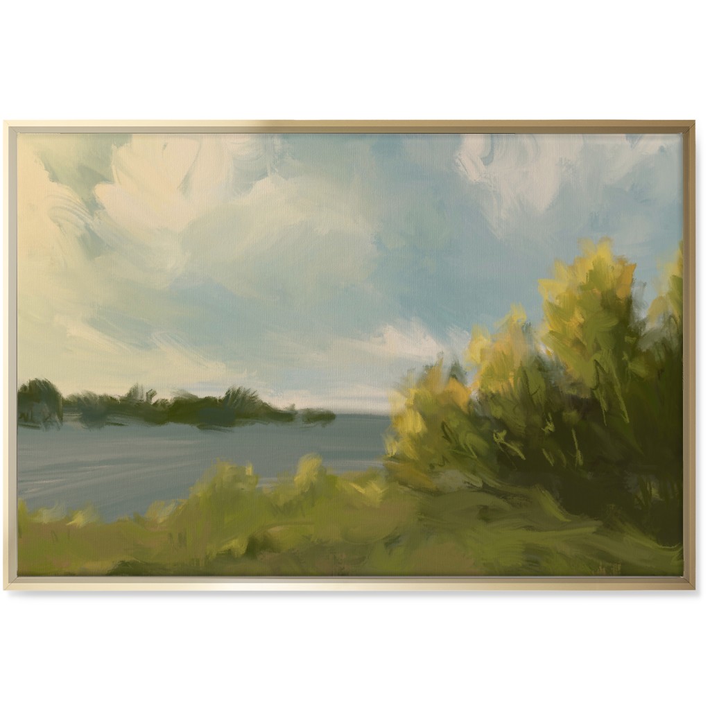 Lake View Wall Art, Gold, Single piece, Canvas, 24x36, Green