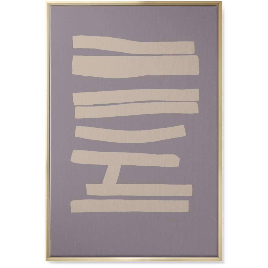 Bold Abstract Stripes Wall Art, Gold, Single piece, Canvas, 24x36, Purple, Clay