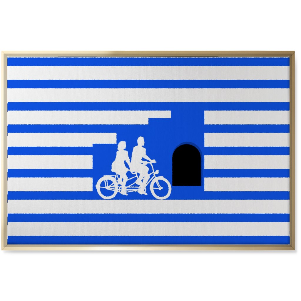Riders Lovers - Blue Wall Art, Gold, Single piece, Canvas, 24x36, Blue