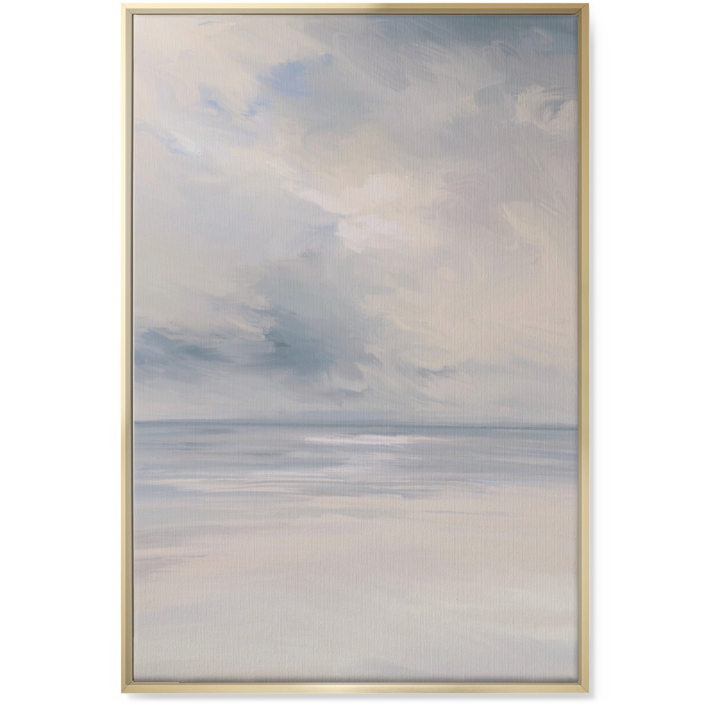 Beach Day - Neutral Wall Art, Gold, Single piece, Canvas, 24x36, Blue, True Blue