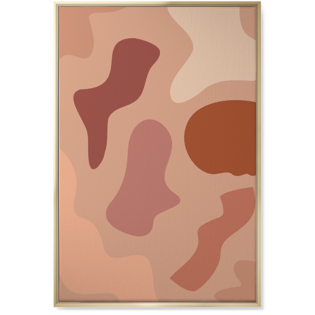 Modern Abstract Canyon - Warm Wall Art, Gold, Single piece, Canvas, 24x36, Pink