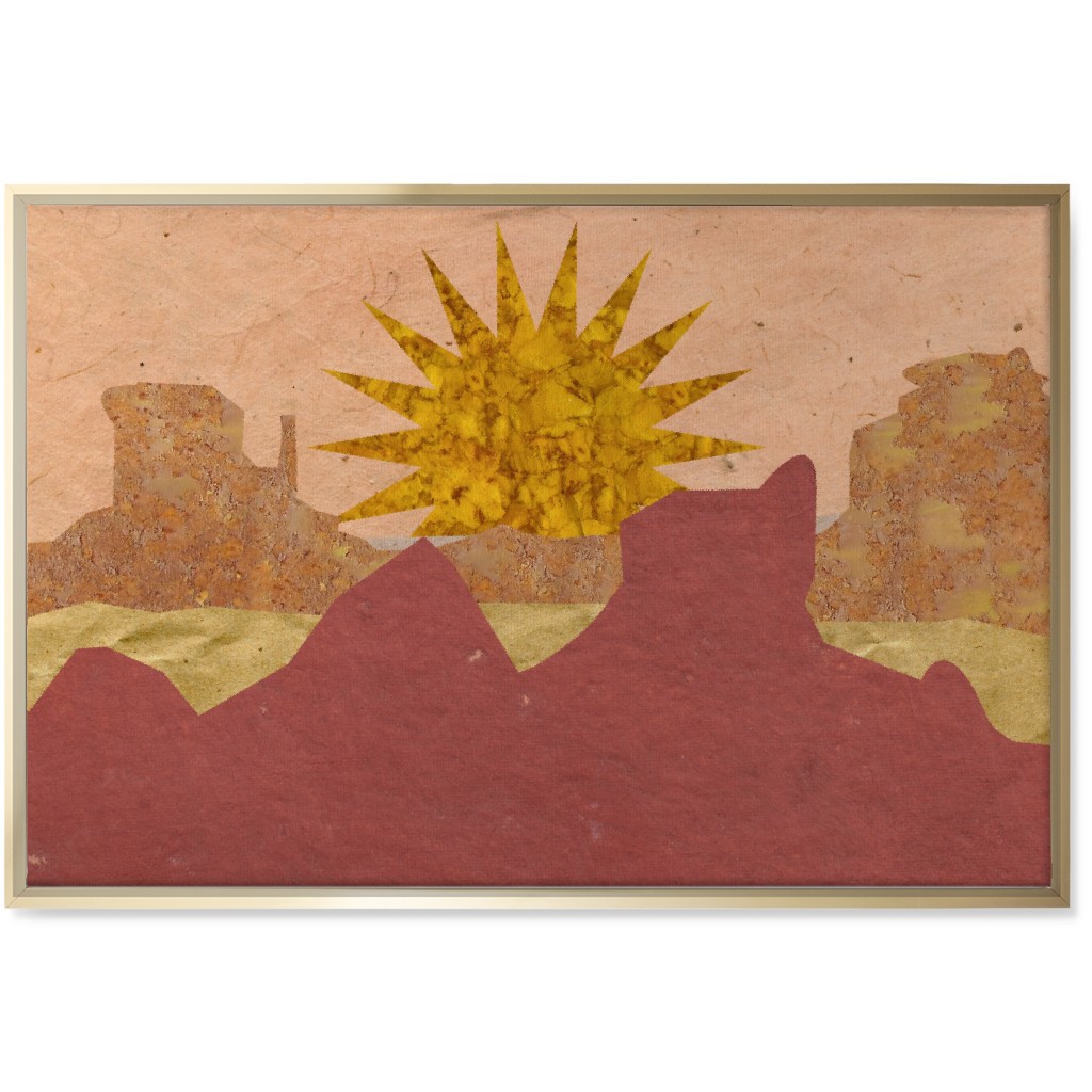 Textured Canyon Sunset - Warm Wall Art, Gold, Single piece, Canvas, 24x36, Orange, Orange