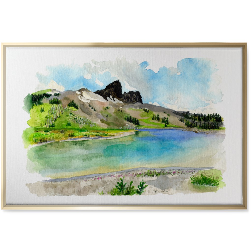 Black Tusk Painting Wall Art, Gold, Single piece, Canvas, 24x36, Green, Classic Green