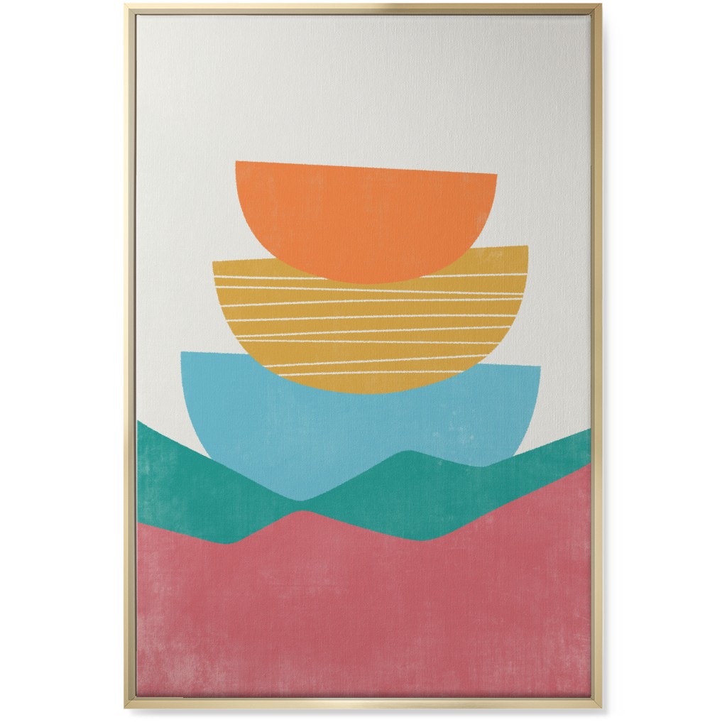 Flourish Abstract - Multi Wall Art, Gold, Single piece, Canvas, 24x36, Multicolor