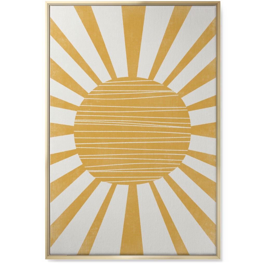 Sun Glow - Yellow and Beige Wall Art, Gold, Single piece, Canvas, 24x36, Yellow