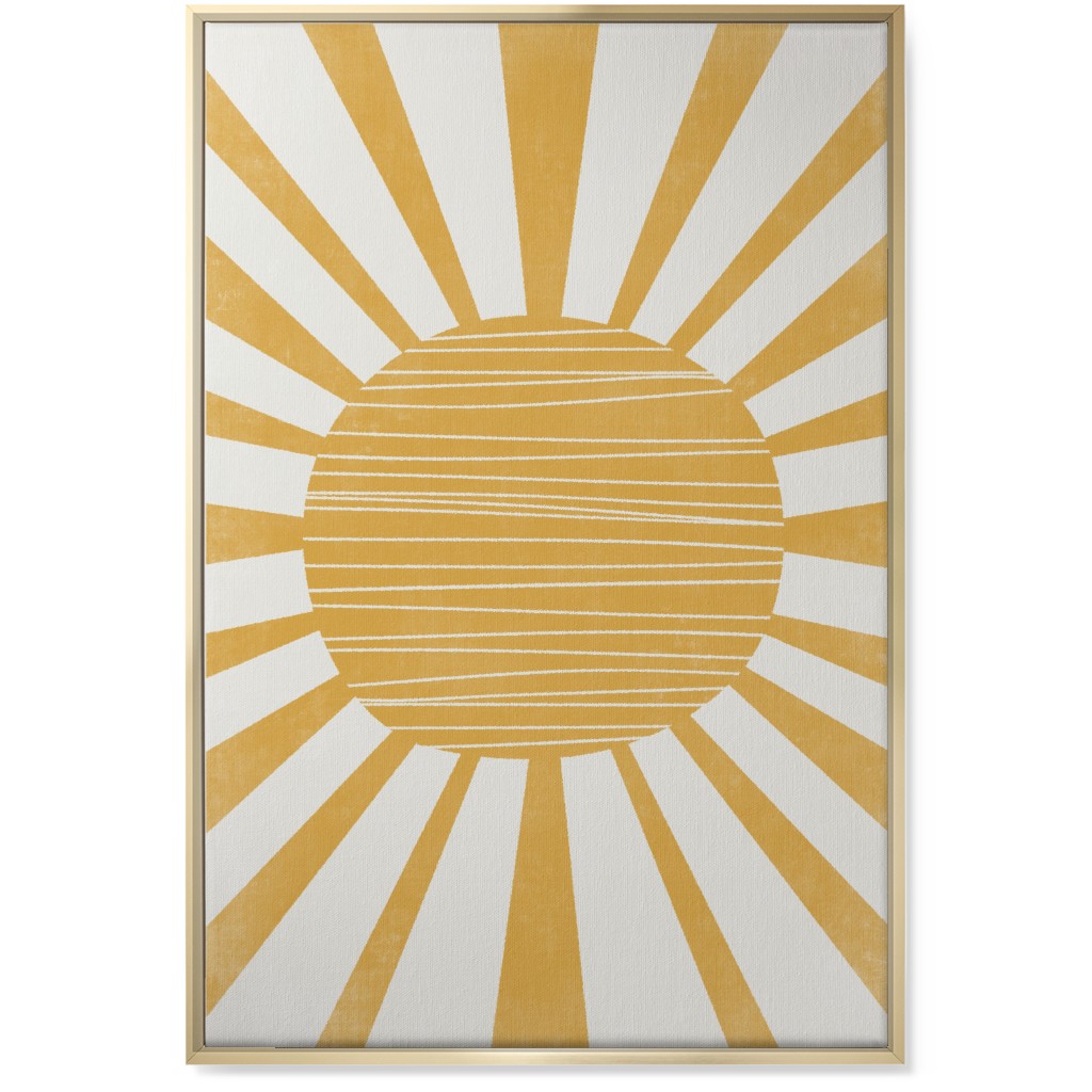 Sun Glow - Yellow and Beige Wall Art, Gold, Single piece, Canvas, 24x36, Yellow, Classic Yellow