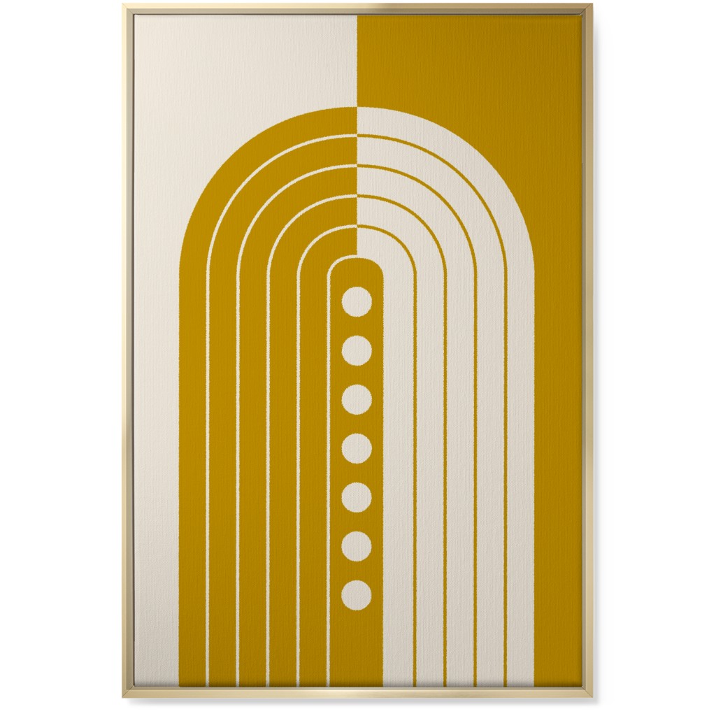 Divided Rainbow - Mustard and Beige Wall Art, Gold, Single piece, Canvas, 24x36, Yellow