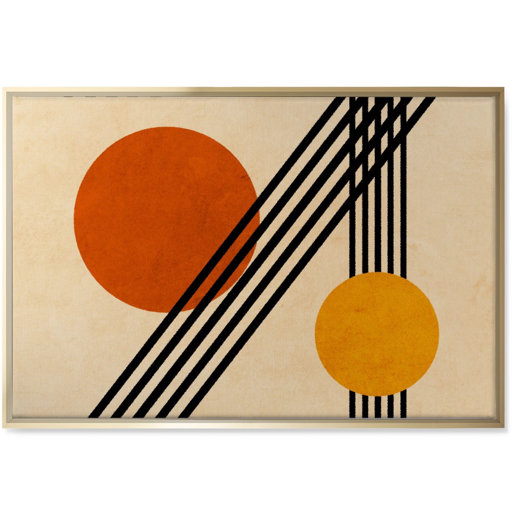 Orbs Abstract Wall Art, Gold, Single piece, Canvas, 24x36, Orange, Creamsicle