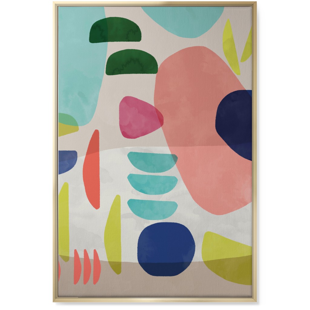 Organic Bold Shapes - Multi Wall Art, Gold, Single piece, Canvas, 24x36, Multicolor