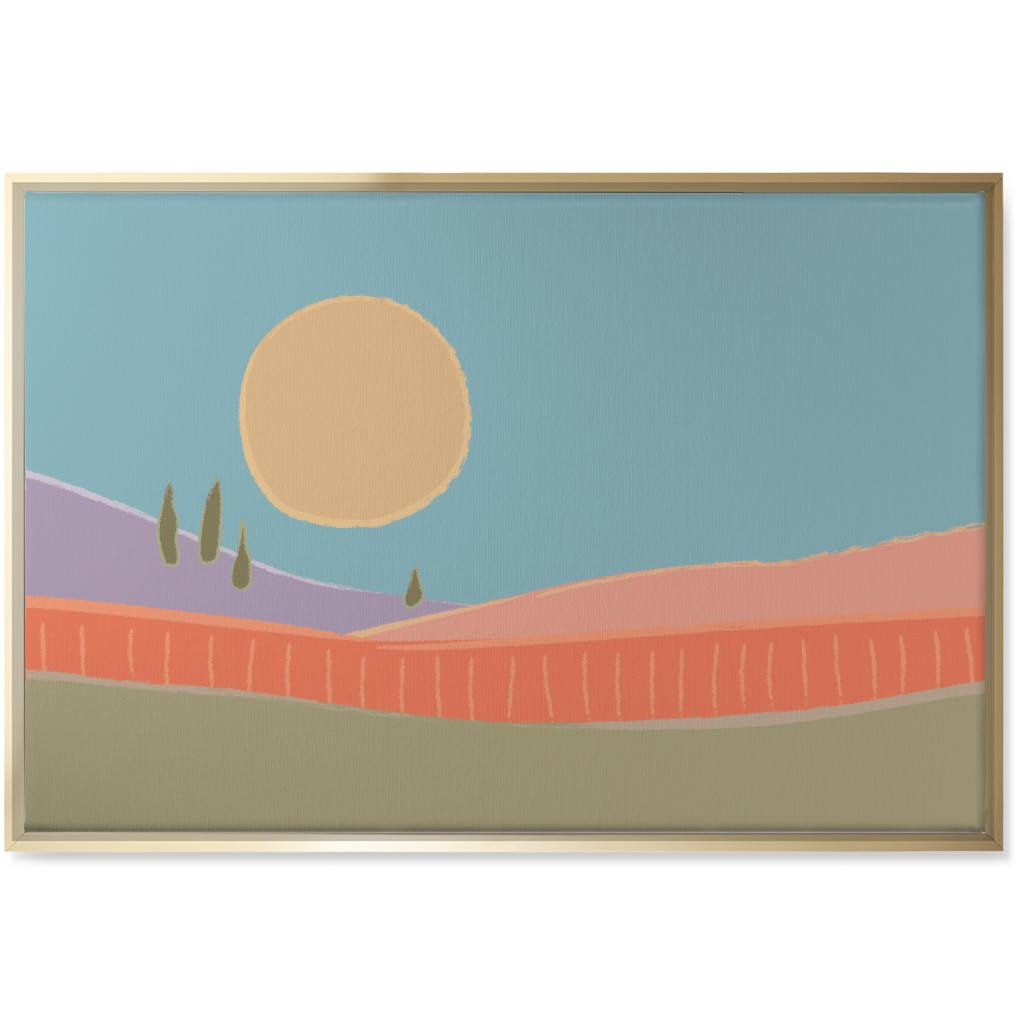 Simple Landscape Wall Art, Gold, Single piece, Canvas, 24x36, Multicolor