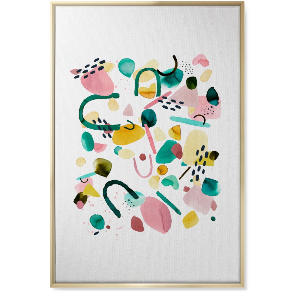 Modern Geo Pieces - Multi Wall Art, Gold, Single piece, Canvas, 24x36, Multicolor