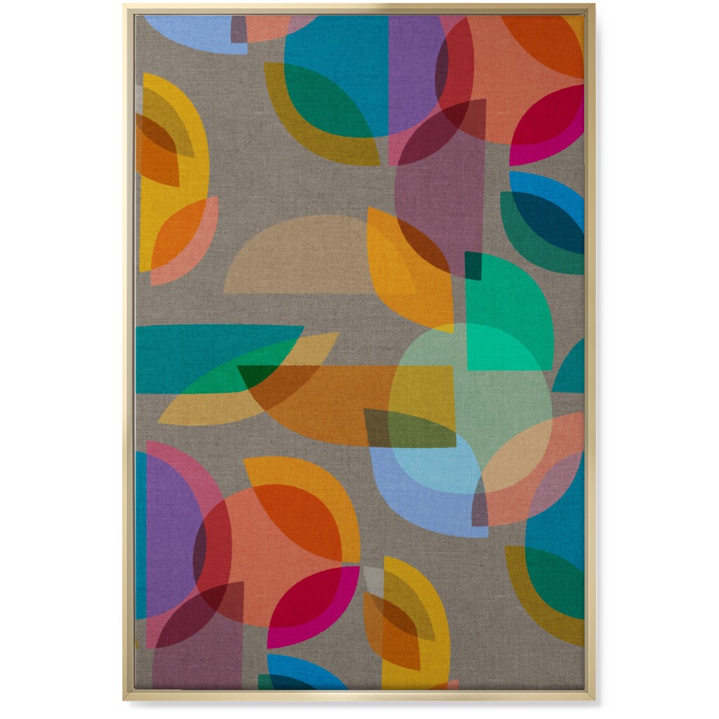 Mid Century Prism - Multi Wall Art, Gold, Single piece, Canvas, 24x36, Multicolor