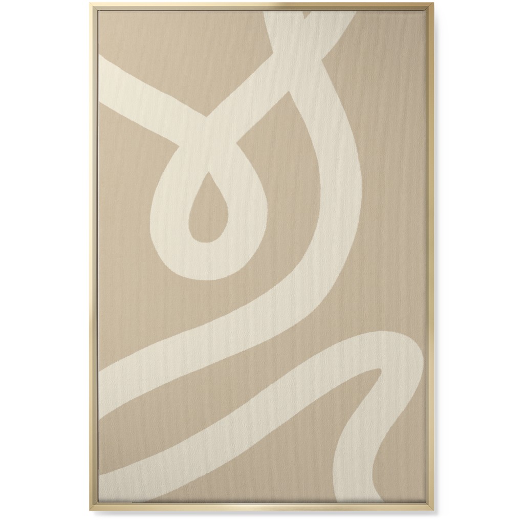 Tangled Brush Strokes V Wall Art, Gold, Single piece, Canvas, 24x36, Beige