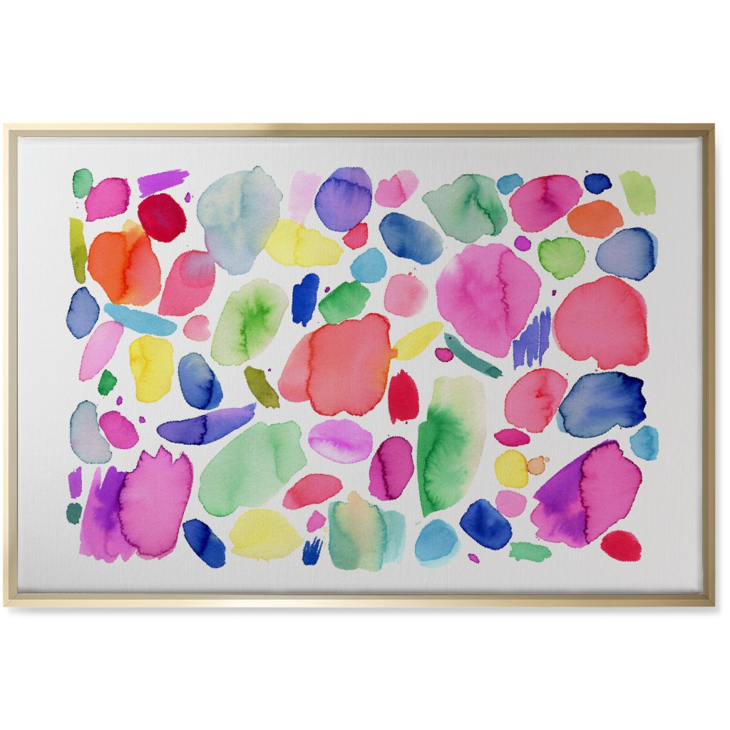 Summer Joy Watercolor Abstract Wall Art, Gold, Single piece, Canvas, 24x36, Multicolor, Poppy