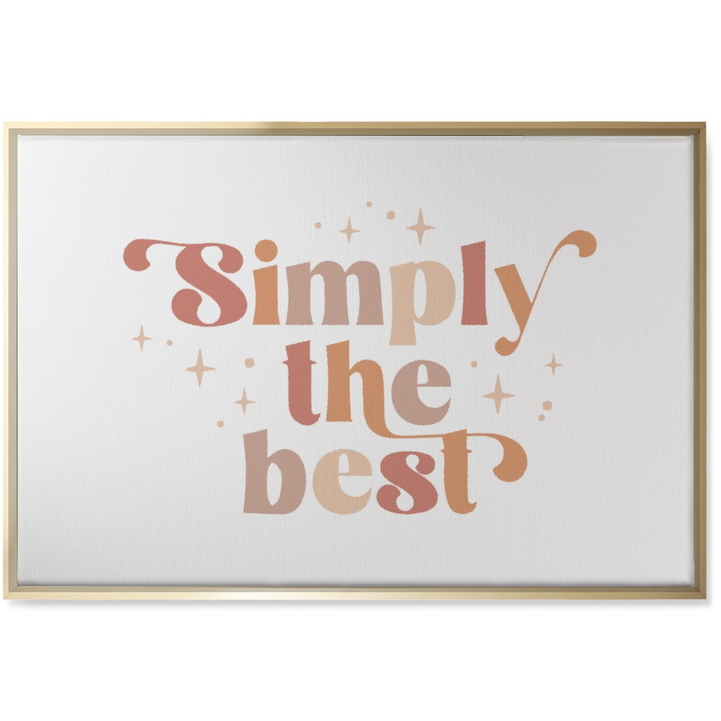 Simply the Best Wall Art, Gold, Single piece, Canvas, 24x36, Pink, Bright Pink