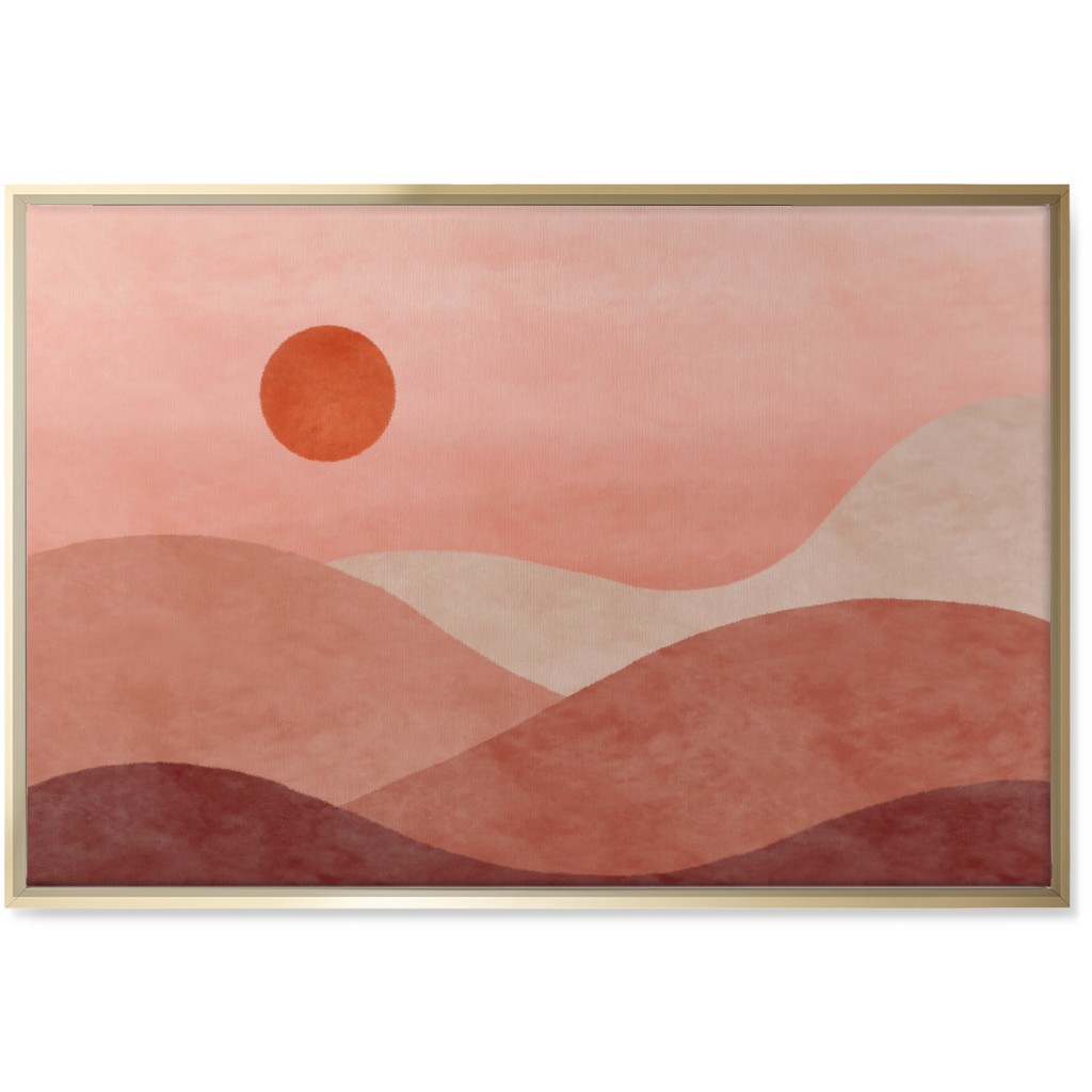 a Desert Sunset - Neutral Wall Art, Gold, Single piece, Canvas, 24x36, Pink