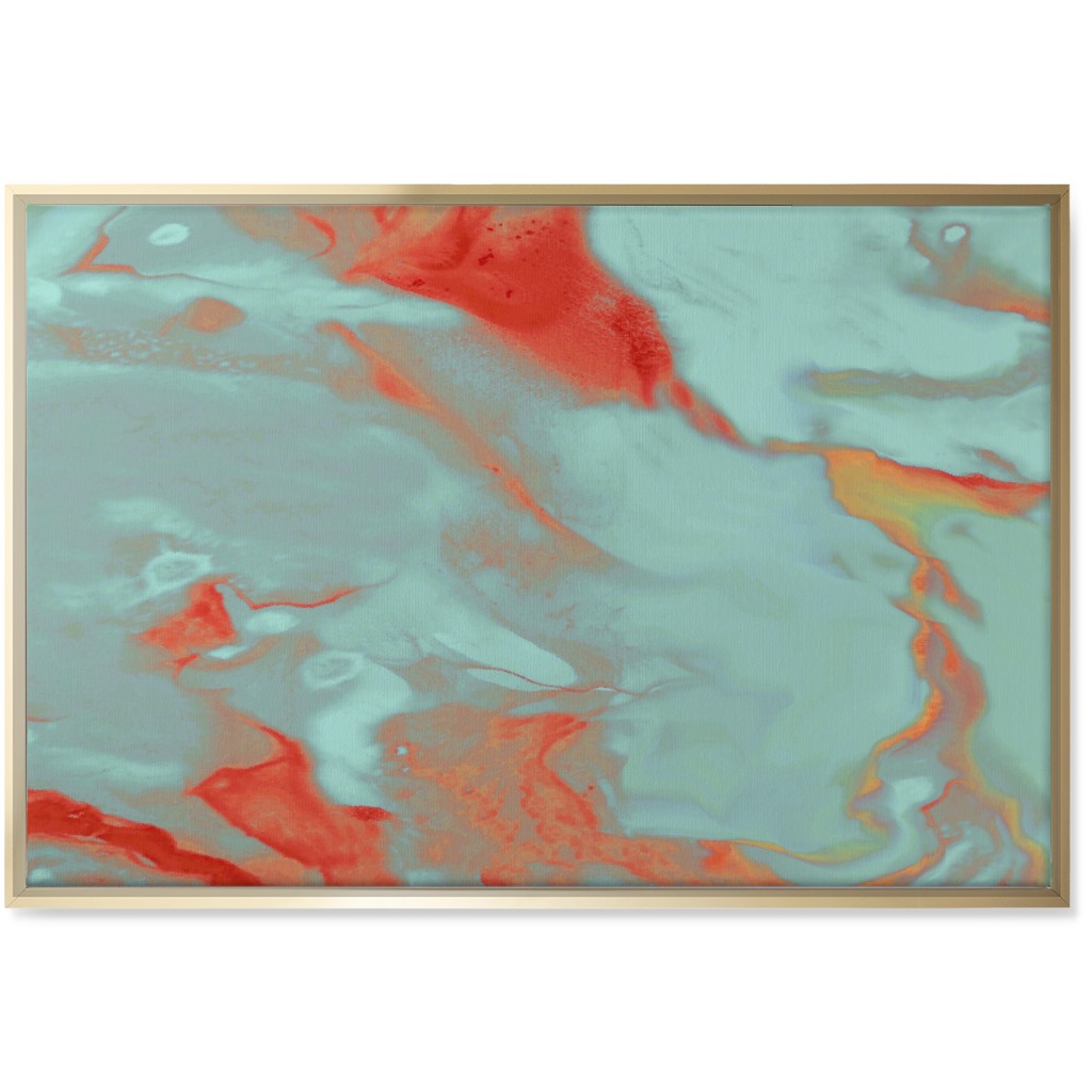 Abstract Watercolor - Multi Wall Art, Gold, Single piece, Canvas, 24x36, Blue