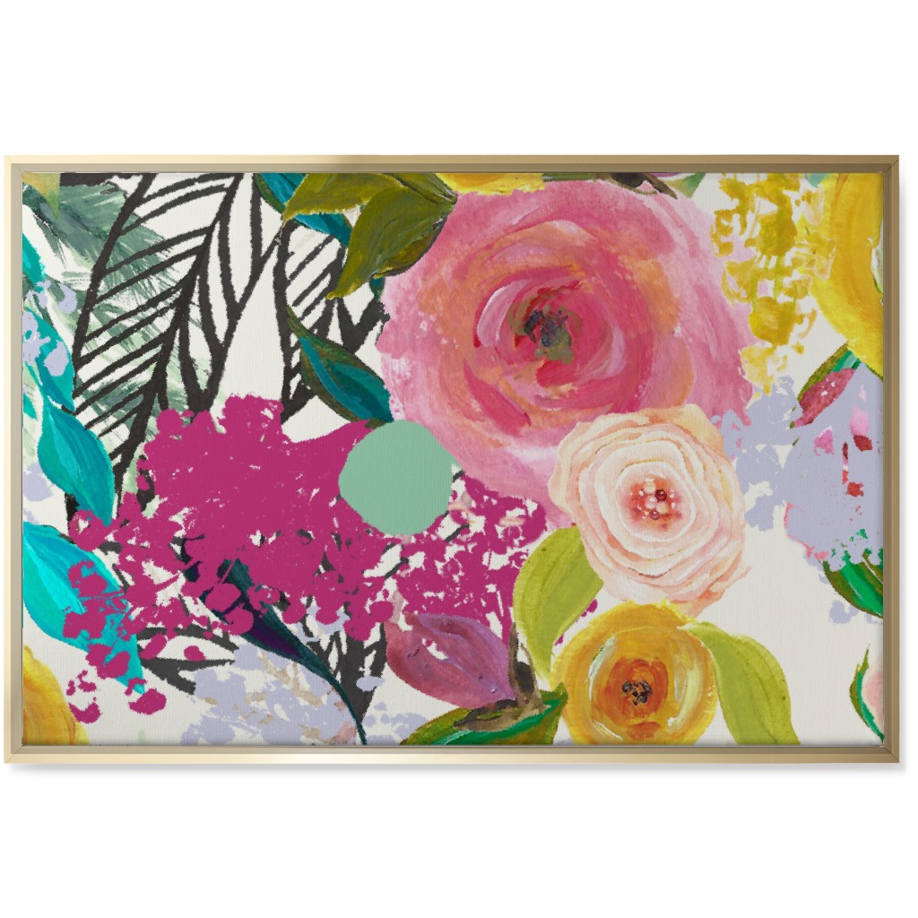 Autumn Blooms - Bright Wall Art, Gold, Single piece, Canvas, 24x36, Multicolor