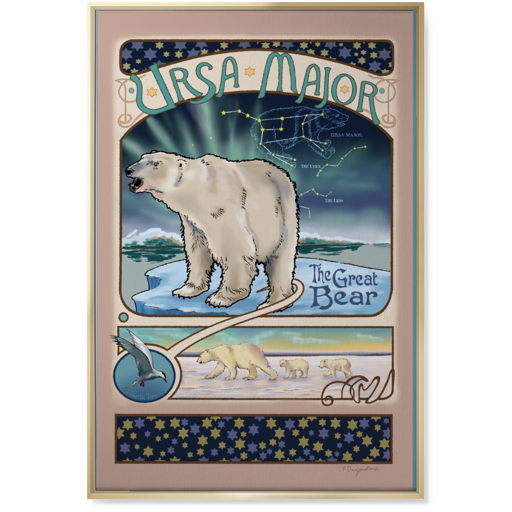 Ursa Major Constellation Wall Art, Gold, Single piece, Canvas, 24x36, Multicolor