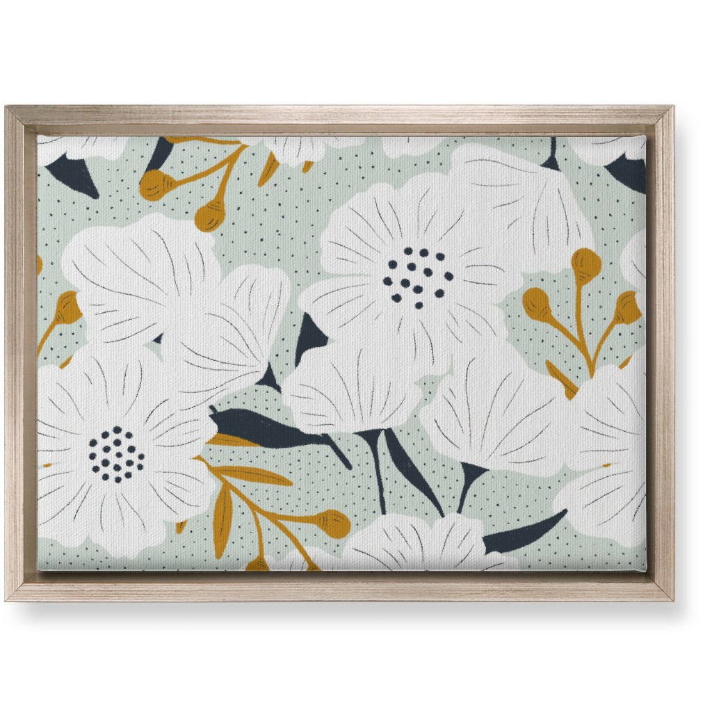 Beulah - Pale Blue Wall Art, Metallic, Single piece, Canvas, 10x14, Blue, True Blue