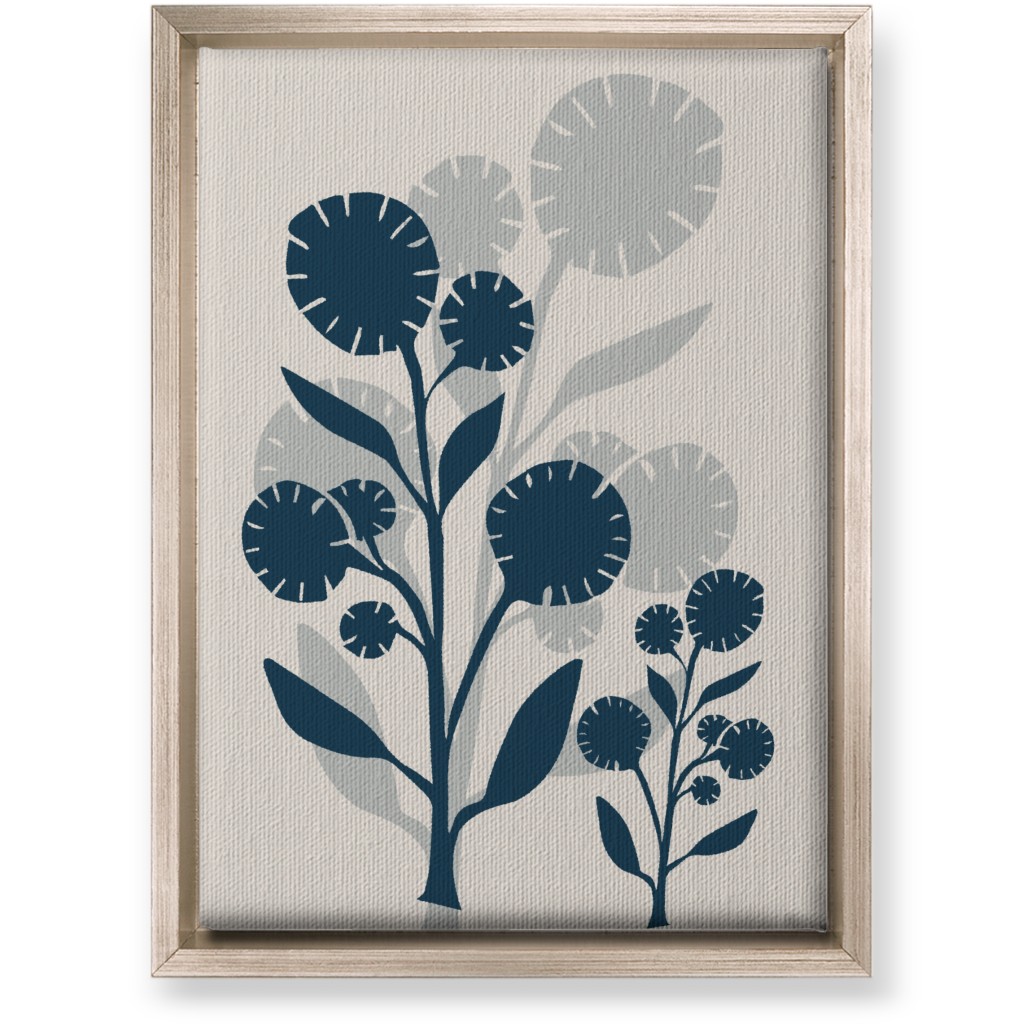 Abstract Flower Wall Art, Metallic, Single piece, Canvas, 10x14, Blue, Blue Yonder