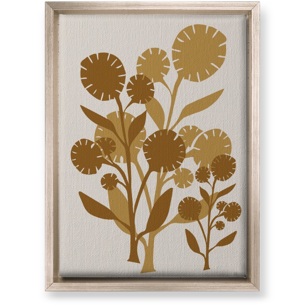 Abstract Flower Wall Art, Metallic, Single piece, Canvas, 10x14, Brown, Rust