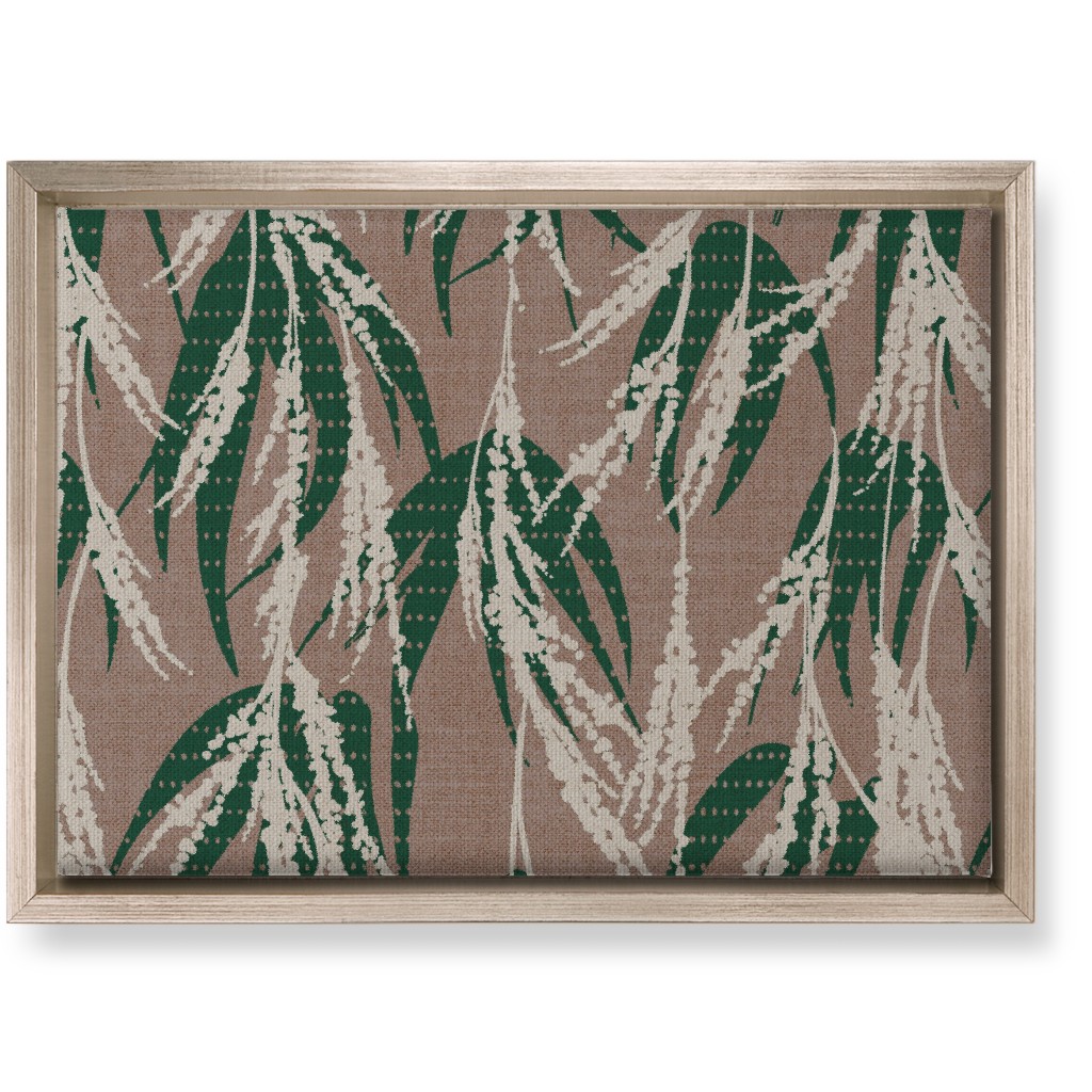 Vintage Palm Wall Art, Metallic, Single piece, Canvas, 10x14, Beige, Warm Gray