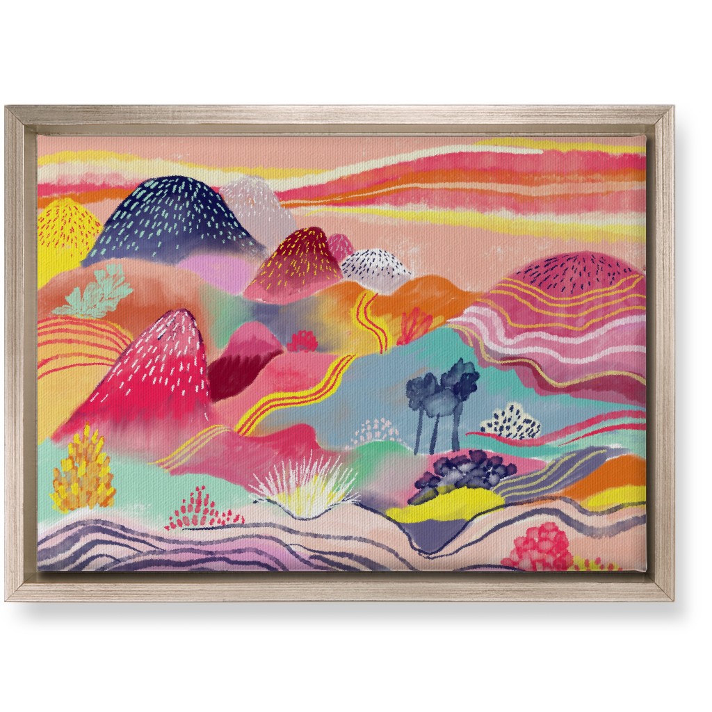 Dreamy Hills - Vibrant Wall Art, Metallic, Single piece, Canvas, 10x14, Multicolor