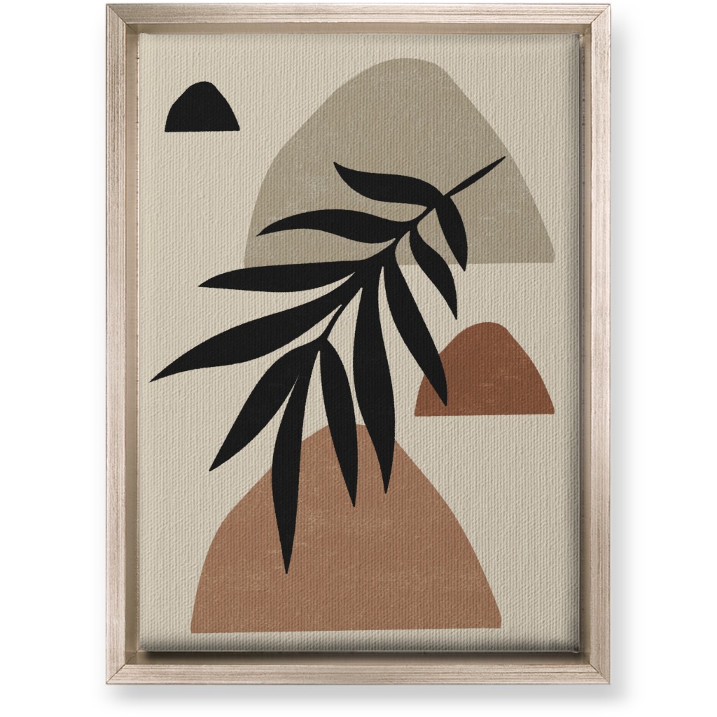 Abstract Palm - Neutral Wall Art, Metallic, Single piece, Canvas, 10x14, Beige, Pearl